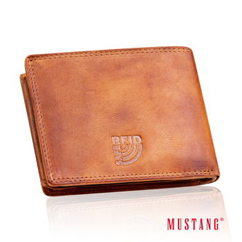 MUSTANG Denimo Wallet Side Opening SKÓRZANY PORTFEL POJEMNY NA KARTY PREMIUM