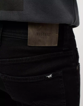 Męskie Spodnie Jeansowe Mustang Style Oregon Slim Denim Black 1014594 4000 900