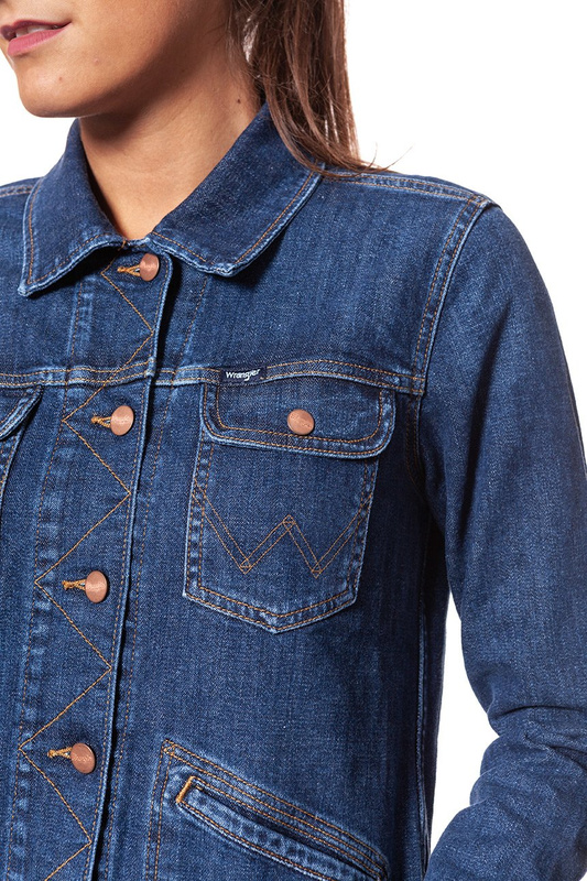DAMSKA KURTKA JEANSOWA WRANGLER HERITAGE JACKET DEEP SEA W405GS12S 112128702