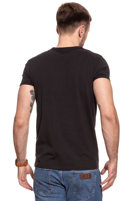 KOSZULKA WRANGLER RINGER TEE FADED BLACK W7B63FKV6 112131521