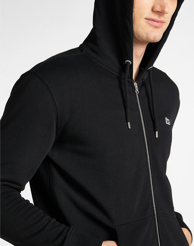 LEE BASIC ZIP THROUGH MĘSKA BLUZA Z KAPTUREM KANGURKA BLACK L80KSP01 112121423
