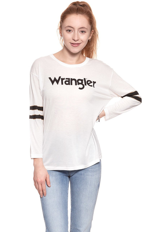 WRANGLER T SHIRT DAMSKI LS FOIL TEE OFFWHITE W7379FD02 112131024