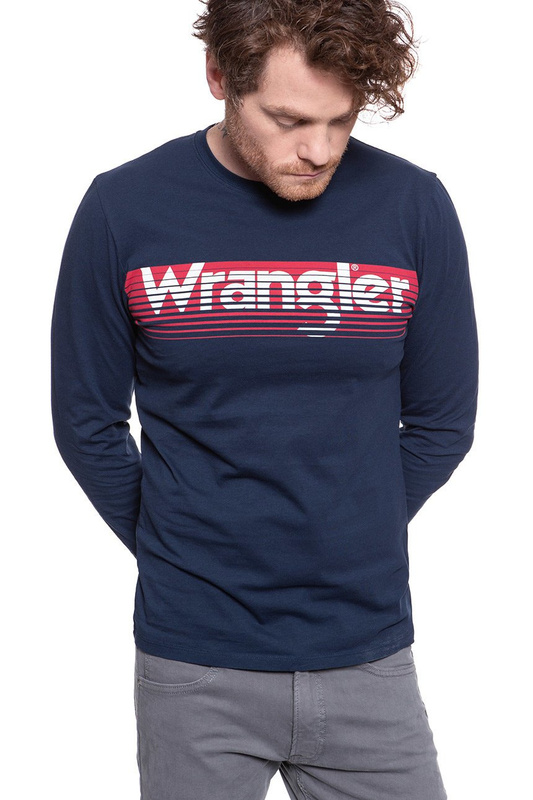 WRANGLER LS LOGO TEE NAVY W744D3114 112131093