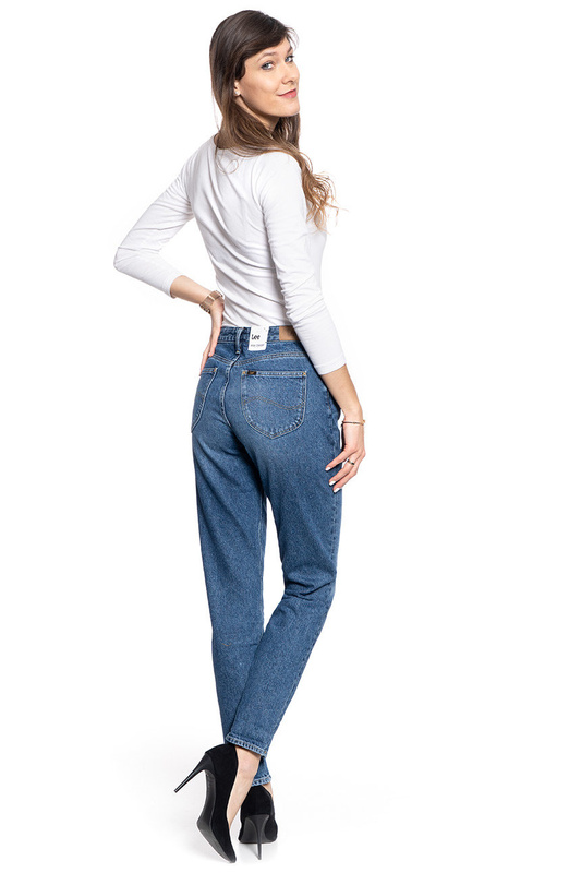 DAMSKIE SPODNIE JEANSOWE LEE MOM STRAIGHT MID BOOSTER L32IRDQF SAMPLE 112107616