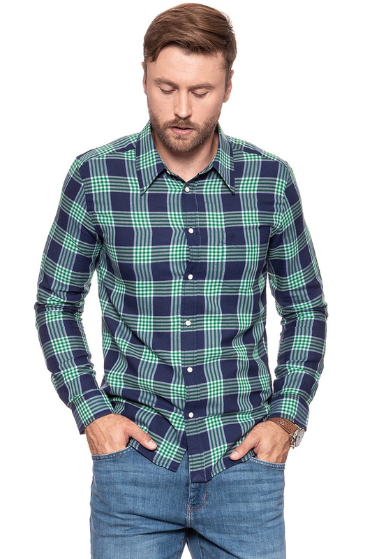 KOSZULA WRANGLER LS 1 PKT SHIRT AMAZON GREEN W5953ORUX 112129787