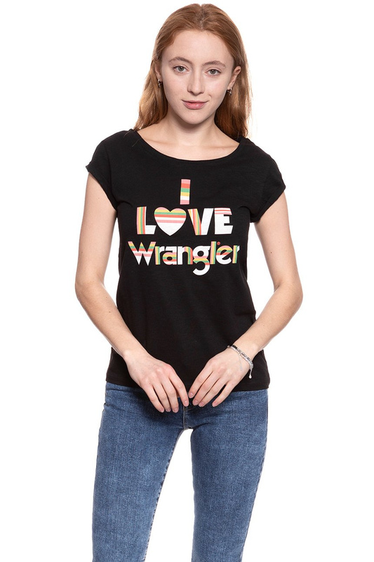 WRANGLER T SHIRT DAMSKI I LOVE TEE BLACK W700LEA01 112130872