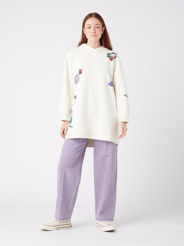WRANGLER OVERSIZED HOODIE DAMSKA BLUZA WZORKI VANILLA W6S8FAC11 112324127