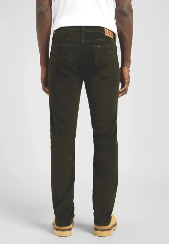 MESKIE SPODNIE SZTRUKSOWE LEE RIDER OLIVE NIGHT 112370641