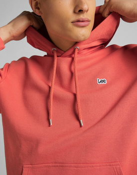 MĘSKA BLUZA Z KAPTUREM LEE PLAIN HOODIE WASHED RED L80YSPQM 112121608