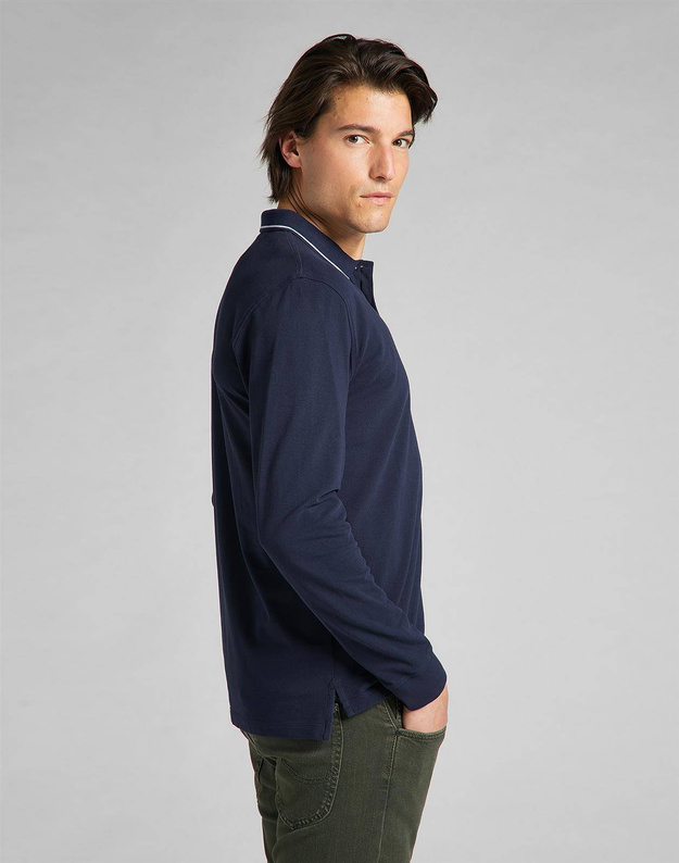 LEE LS PIQUE POLO NAVY MĘSKA KOSZULKA POLO L61VRL35 112114064
