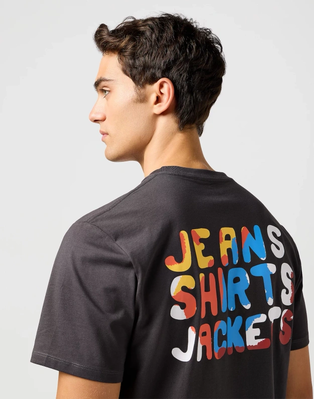 MESKA KOSZULKA WRANGLER BIG GRAPHIC TEE FADED BLACK 112362816