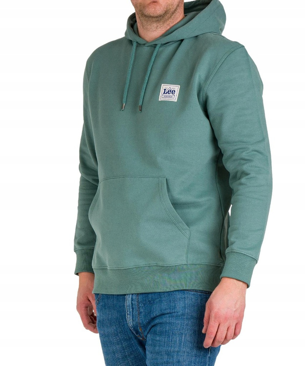 LEE BRANDED HOODIE MĘSKA BLUZA LOGO STEEL GREEN L85DJCTY 112144600