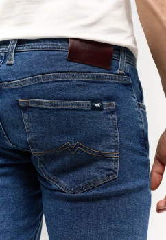 Męskie Spodnie Jeansowe Mustang Style Oregon Slim Denim Blue 1014863 5000 700