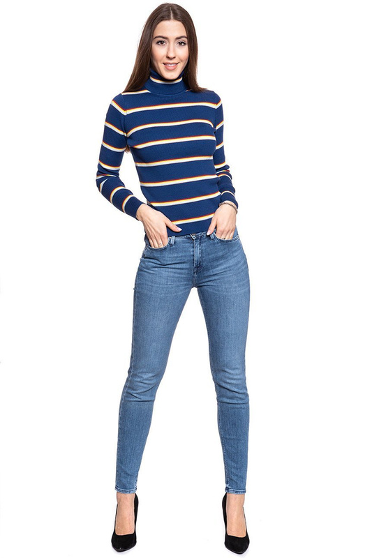 DAMSKI SWETER WRANGLER TURTLE NECK BLUE DEPTHS W8N0PWXJY SAMPLE 112132401