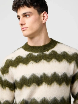 MESKI SWETER WRANGLER STRIPED SWEATER IVY GREEN 112371558