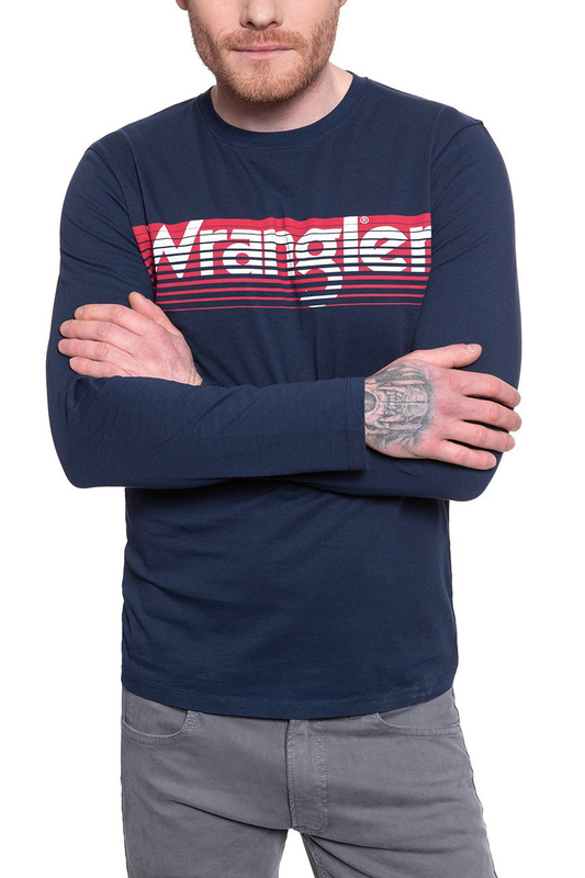 WRANGLER LS LOGO TEE NAVY W744D3114 112131093
