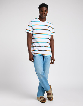 LEE RELAXED STRIPE TEE BRIGHT MĘSKA KOSZULKA W PASKI T-SHIRT TEE WHITE 112350099 LM45016738