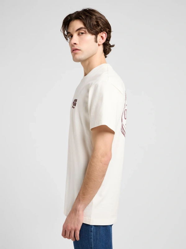 MESKA KOSZULKA LEE RELAXED GRAPHIC TEE ECRU 112370511