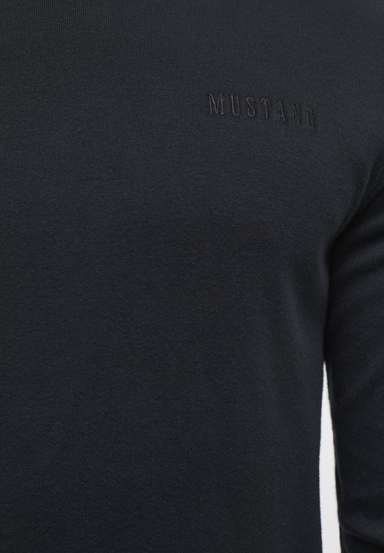 MUSTANG ANTON B MĘSKA KOSZULKA Z DŁUGIM RĘKAWEM LONGSLEEVE BASIC BLACK 1014108 4142