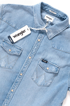 KOSZULA JEANSOWA MĘSKA WRANGLER SS FESTIVAL SHIRT ACID BLEACH W5A08LW3E 112129930