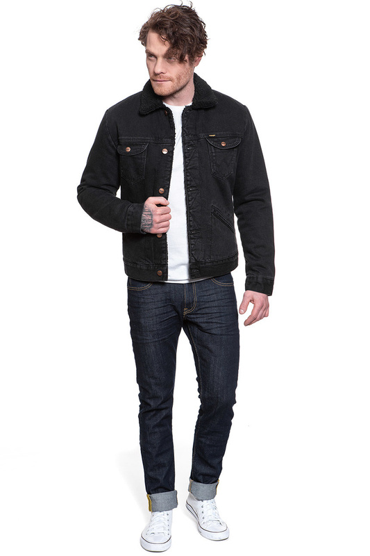 KURTKA JEANSOWA WRANGLER 124MJ SHERPA BLACK WASHED W4MSB5236 112129149