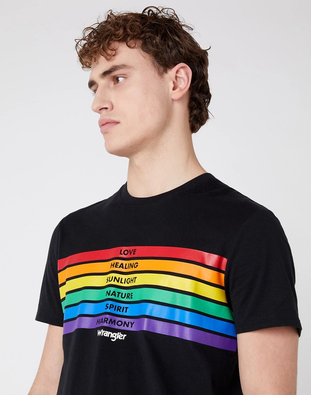 MĘSKI T-SHIRT WRANGLER PRIDE TEE BLACK W770D3100 112131107