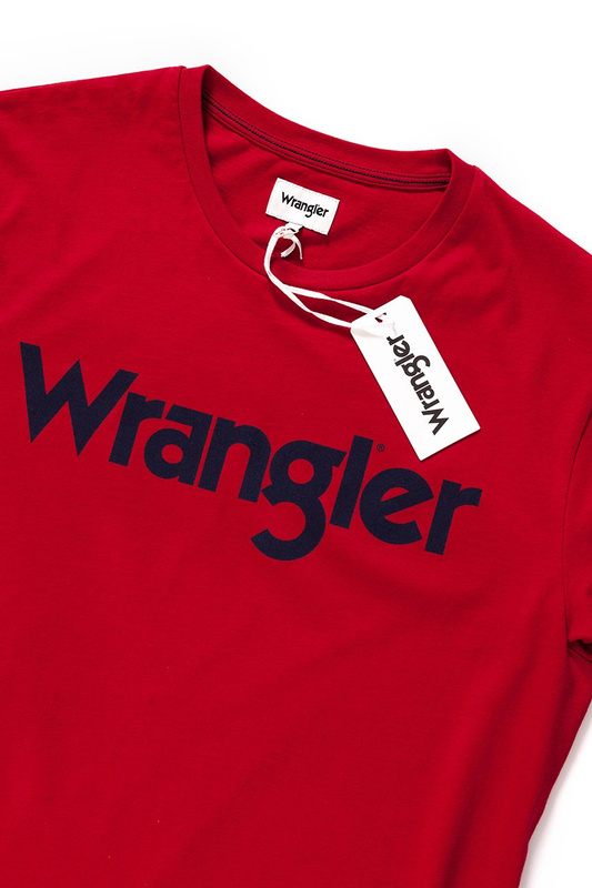 KOSZULKA WRANGLER SS LOGO TEE RED W7B13D347 112131400