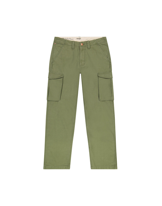 MESKIE SPODNIE WRANGLER CASEY JONES CARGO OLIVE 112350906