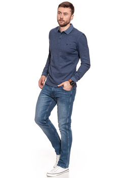 WRANGLER L/S REFINED POLO NEW INDIGO W7993FHRQ 112131140