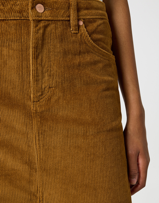 WRANGLER DAMSKIE SPÓDNICE SZTRUKSOWA WRANGLER CORDUROY MAXI COGNAC 112356436