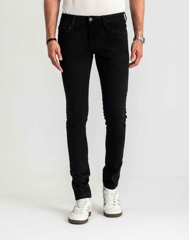Męskie Spodnie Jeansowe Tom Tailor Troy Czarne Slim Fit 1021160 10270