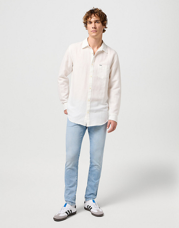 WRANGLER LS 1 PKT SHIRT MĘSKA KOSZULA W KRATĘ KRATA WORN WHITE 112352281 W5MY016804