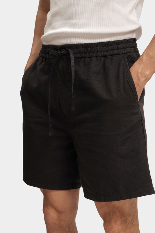 Męskie szorty Mustang Style Linen Jogger Shorts Black Beauty 1016459 4185