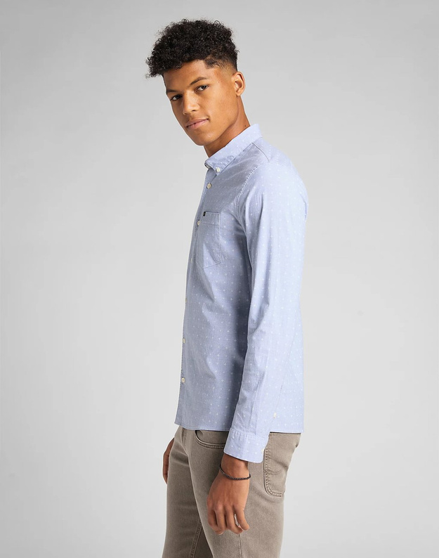 LEE SLIM BUTTON DOWN PEARL BLUE L66XRTSY 112140606