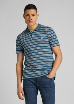 MĘSKIE POLO LEE STRIPY POLO TEAL L63PLCQO 112115156