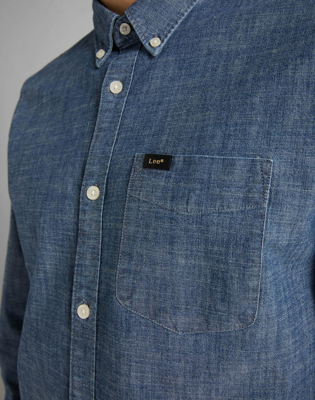 LEE LEE BUTTON DOWN MĘSKA KOSZULA WASHED BLUE L880ORLR 112123361