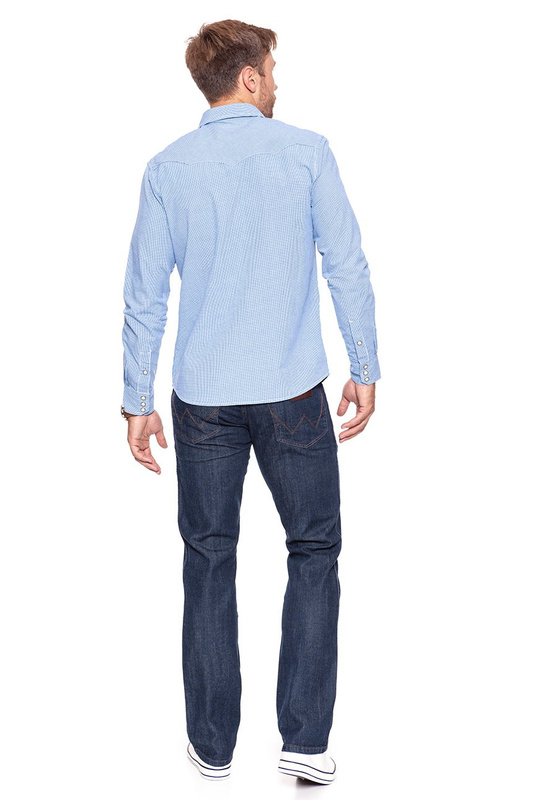 KOSZULA WRANGLER L/S WESTERN SHIRT SURF THE BLUE W58703N6U