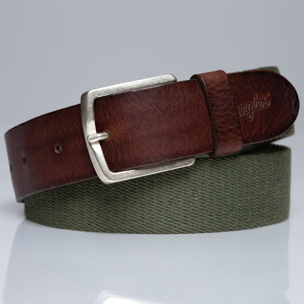 PASEK WRANGLER CANVAS BELT ARMY GREEN W0B3389V7 112125519