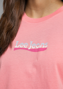 DAMSKI T-SHIRT LEE SLIM LOGO TEE CHERRY BLOSSOM L44NEPQJ 112109935