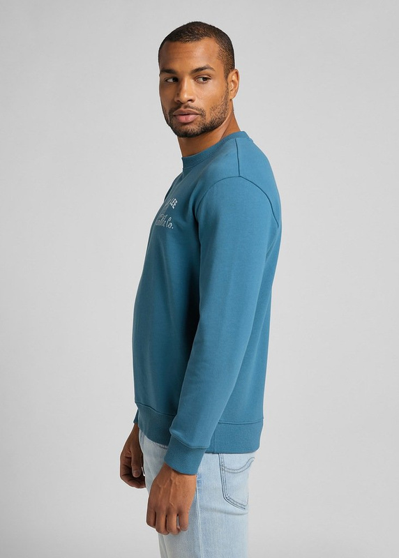 LEE HD LEE MERC SWS MĘSKA BLUZA KLASYCZNA LOGO TEAL L83JSPQO 112122381