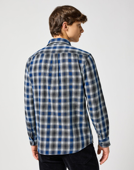 MĘSKA KOSZULA KRATA WRANGLER 1 PKT INDIGO SHIRT NAVY 112357226