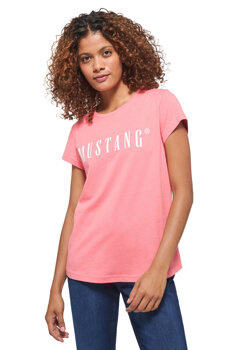 MUSTANG Alina C Logo Tee Damski T-shirt Tea Rose 1013222 8142