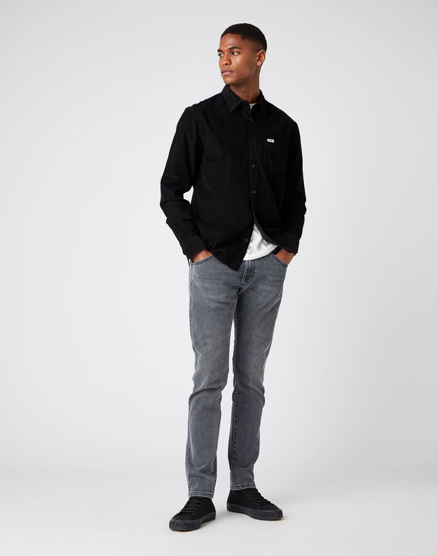 WRANGLER LS 1PKT SHIRT MĘSKA KOSZULA SZTRUKSOWA BLACK W5A14A100 112141410