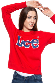 BLUZA LEE DAMSKA LOGO SWS BRIGHT RED L53YRXEF SAMPLE 112112619
