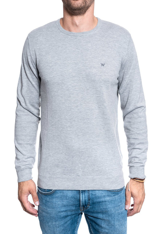 SWETER MĘSKI WRANGLER CREWNECK KNIT MID GREY MEL W8A02PX37 112132350