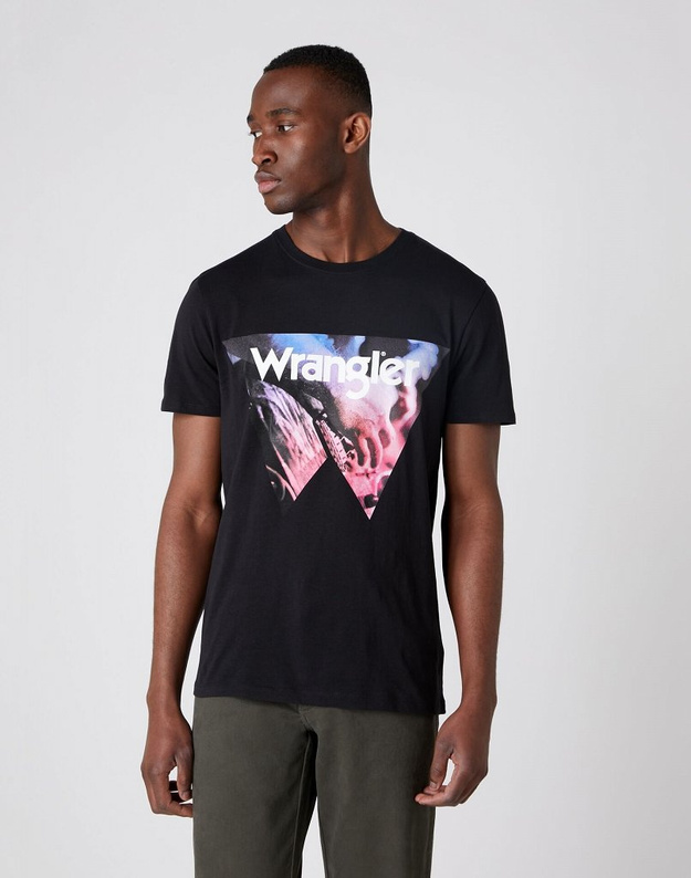 MĘSKI T-SHIRT WRANGLER SS COWBOY COOL TEE BLACK W7G7FK100 112131836