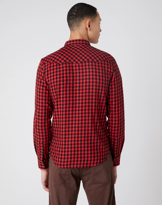 MĘSKA KOSZULA WRANGLER LS WESTERN SHIRT MARS RED W5F03OX3A 112130107