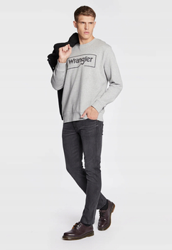 WRANGLER FRAME LOGO CREW MĘSKA BLUZA NADRUK MID GREY W662HAX37 112320241