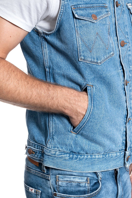 BEZRĘKAWNIK MĘSKI WRANGLER DENIM VEST YOSEMITE W447TW27Z 112128891