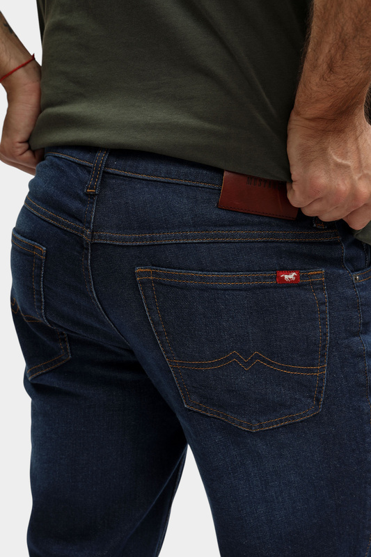 Męskie Spodnie Jeansowe Mustang Style Tramper Straight Denim Blue 1017231 5000 803